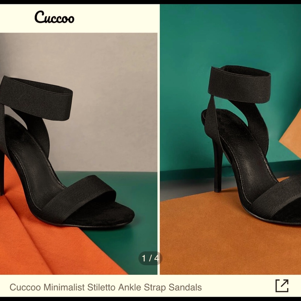 Cuccoo Minimalist Stiletto Ankle Strap Sandals